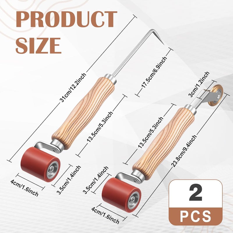 CraftyDream 2 Pcs Seam Roller with Tester Probe, 40 mm Silicone Seam Roller with 6 mm Brass Detail Penny Tool, Smoothing Tool for PVC/TPO/EPDM Single Ply Roofing Tape Woodwork Wallpaper Installation - Image 2